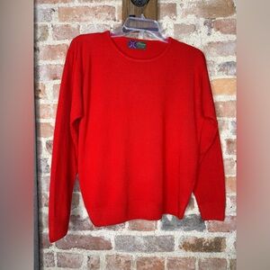 Tina Best Quality Scotland Red 100% Pure Cashmere Women's Sweater • Size S/M